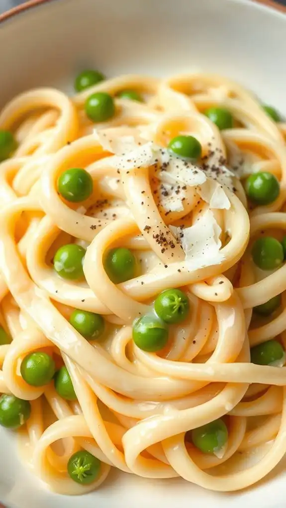 creamy pasta with peas