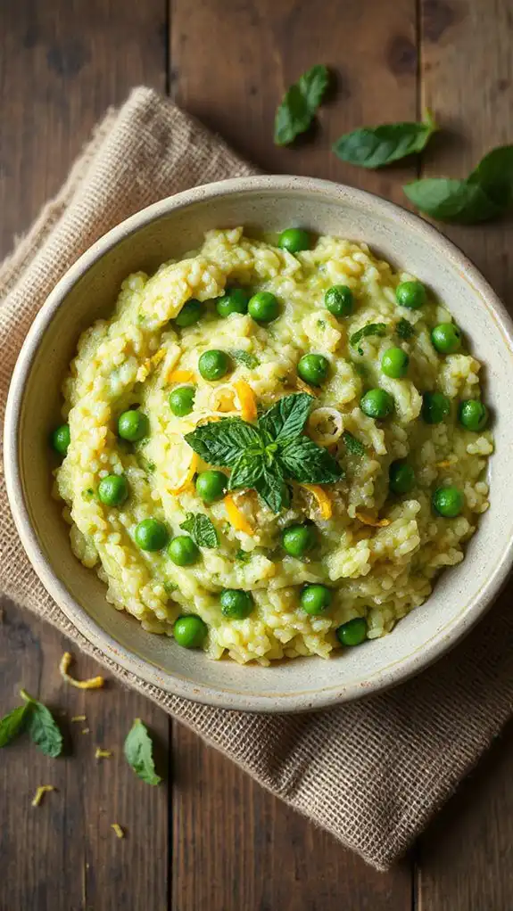 creamy pea mint risotto creamy pea mint risotto