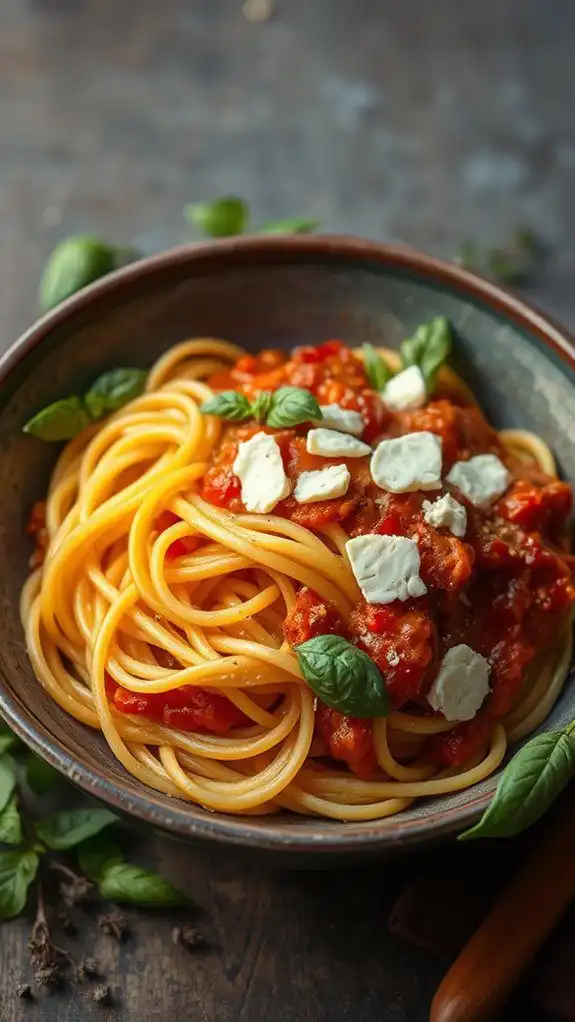 creamy pepper goat cheese pasta