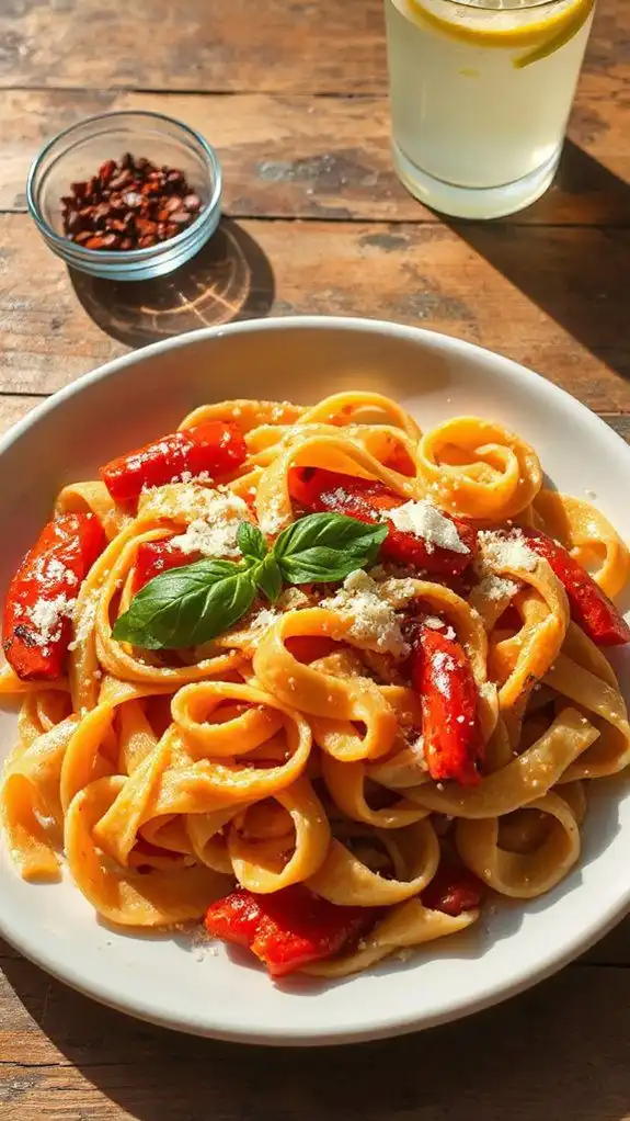 creamy red pepper pasta
