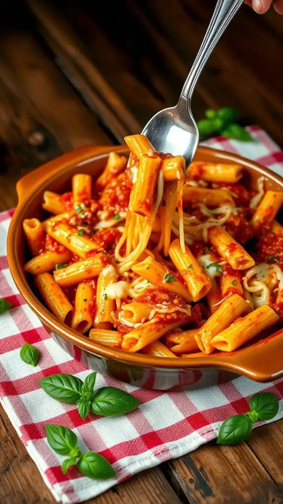 creamy ricotta ziti casserole