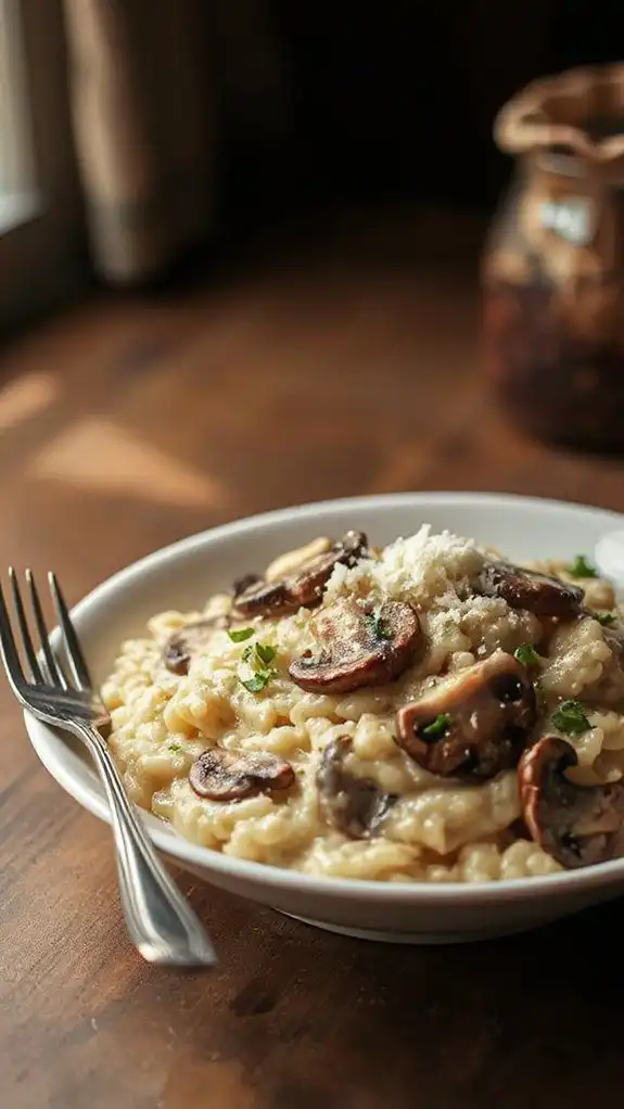creamy risotto with mushrooms