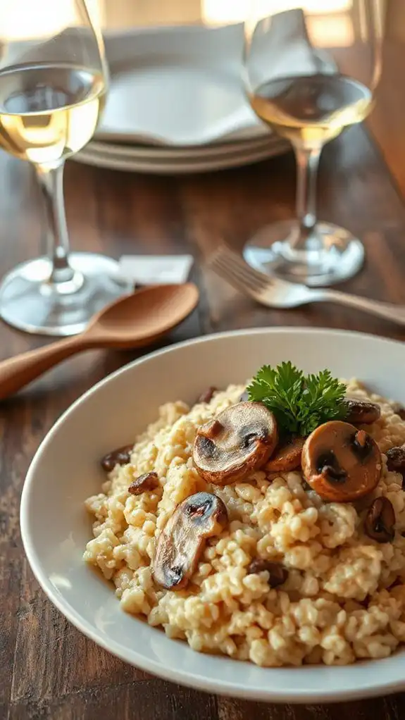 creamy risotto with mushrooms