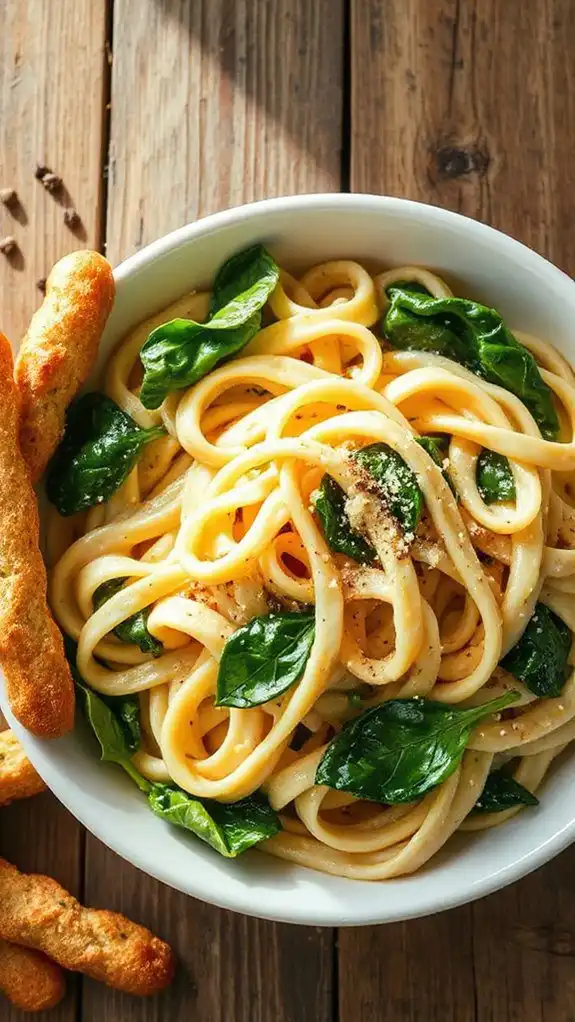 creamy spinach alfredo pasta