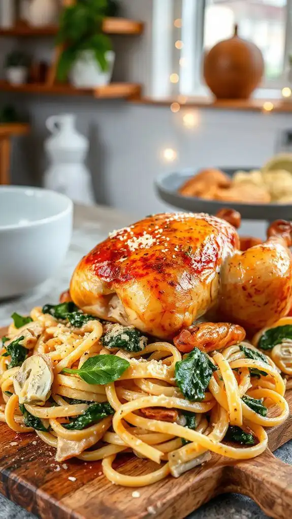creamy spinach artichoke pasta