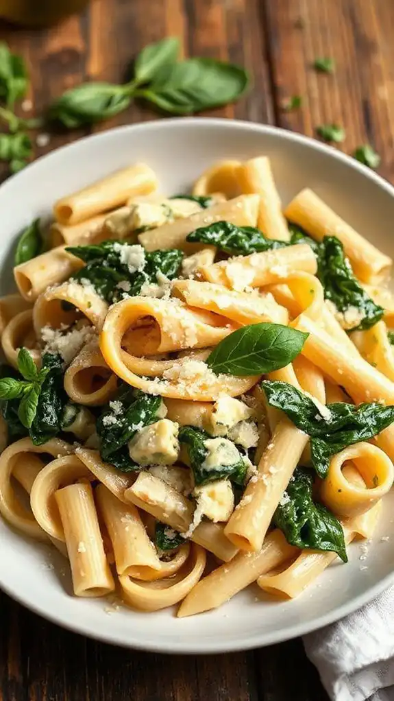 creamy spinach artichoke pasta
