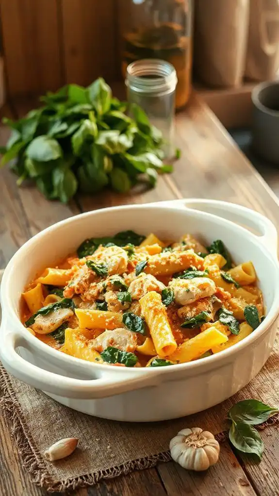 creamy spinach chicken pasta