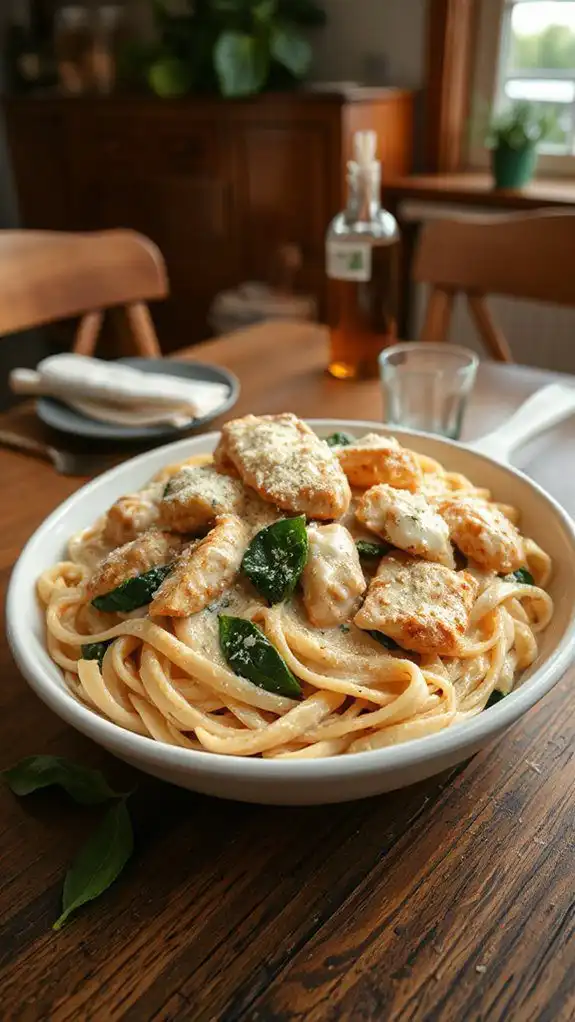 creamy spinach chicken pasta