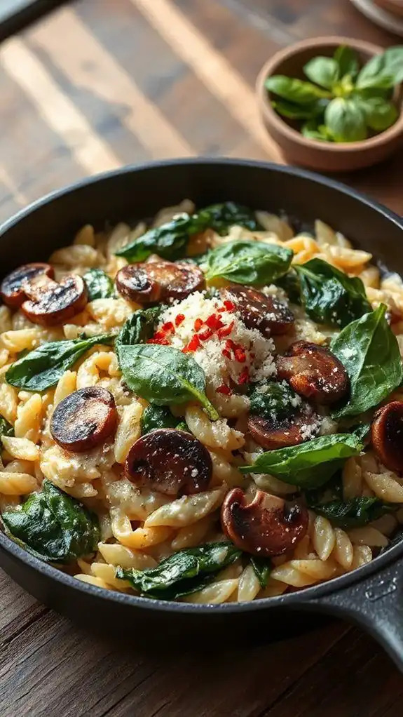 creamy spinach mushroom dish creamy spinach mushroom dish