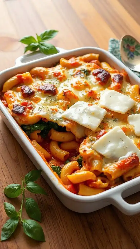creamy spinach pasta dish