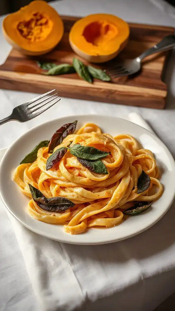 creamy squash pasta dish