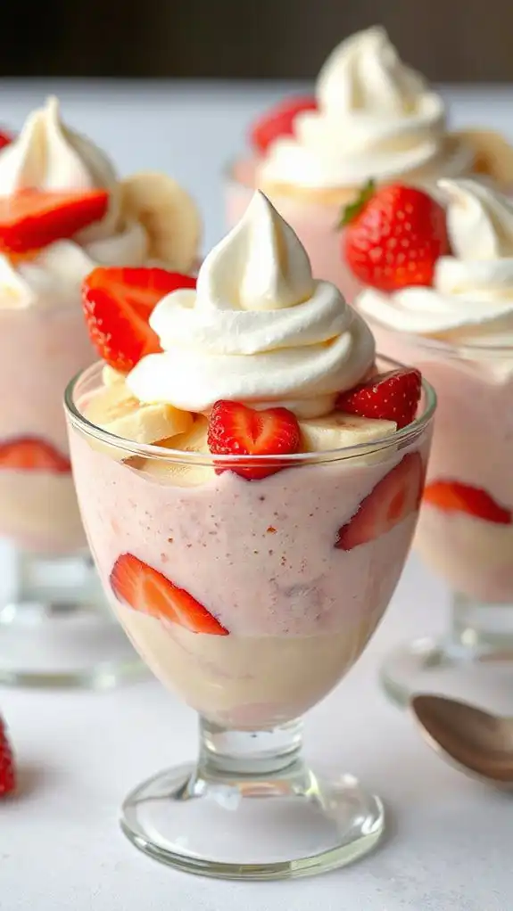 creamy strawberry banana dessert