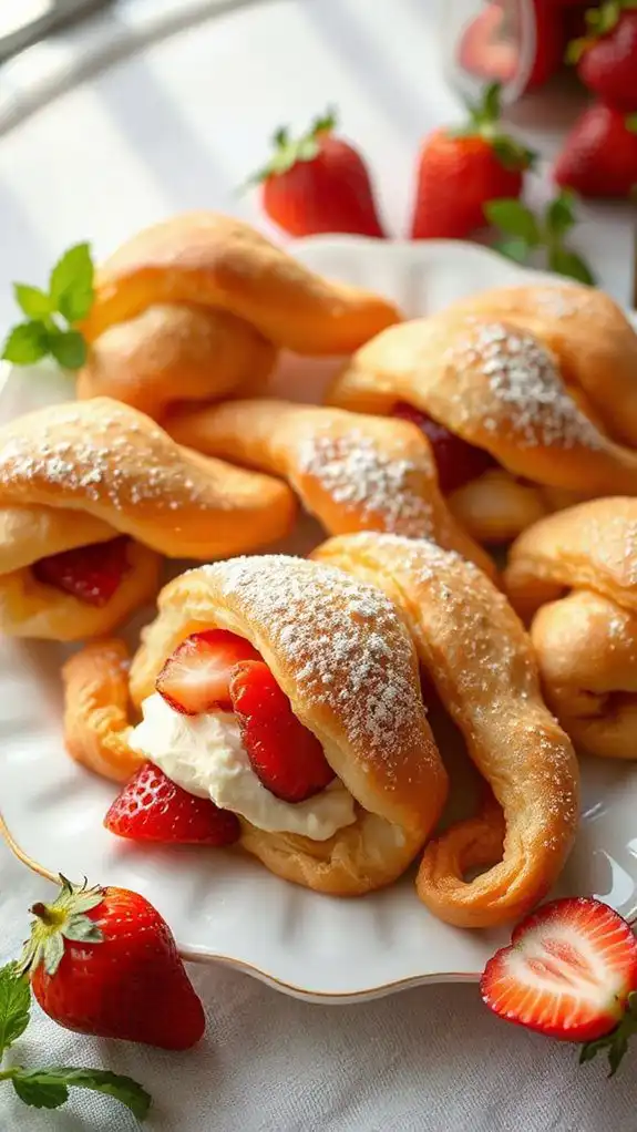 creamy strawberry filled pastries