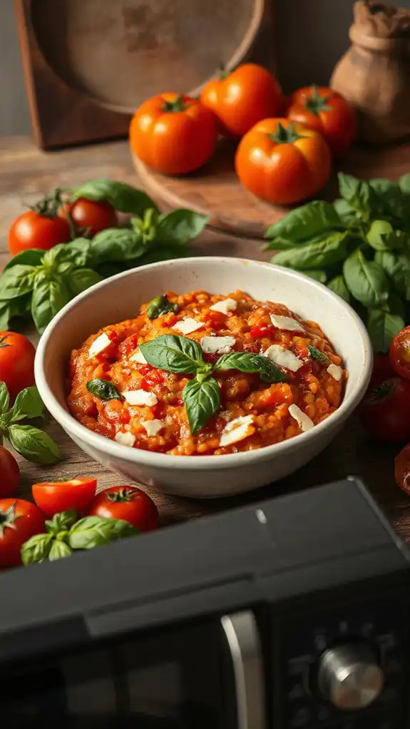 creamy tomato basil risotto