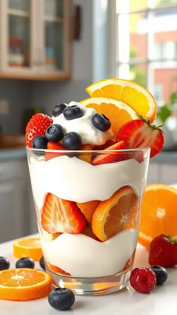 creamy yogurt layered parfait