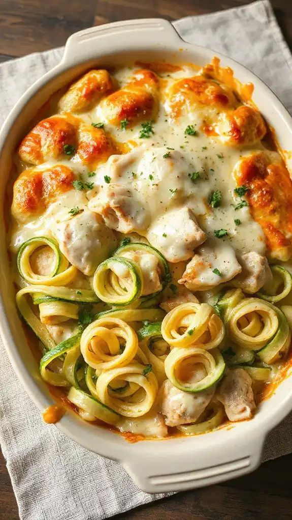 creamy zoodle chicken casserole