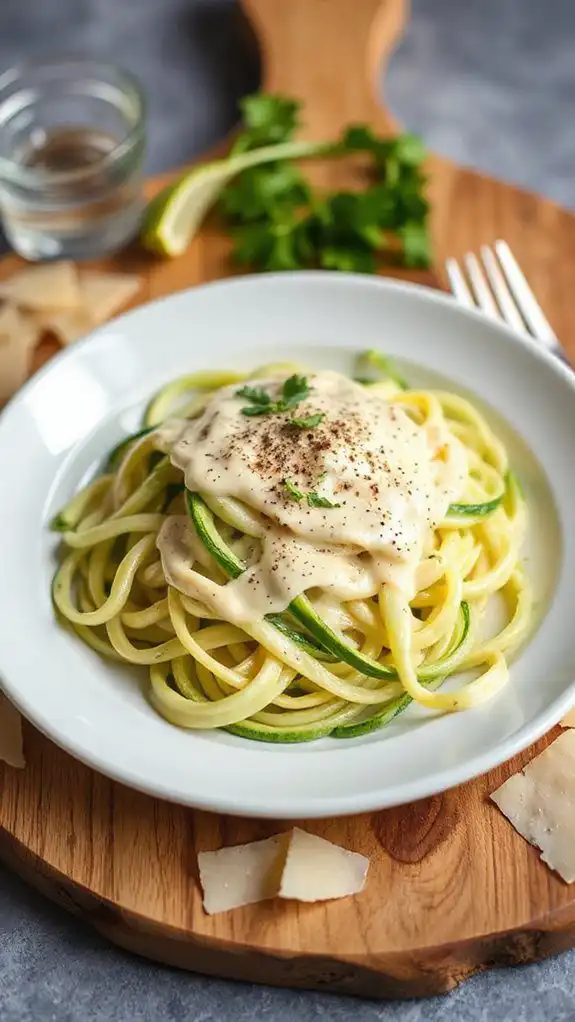 creamy zucchini noodle dish