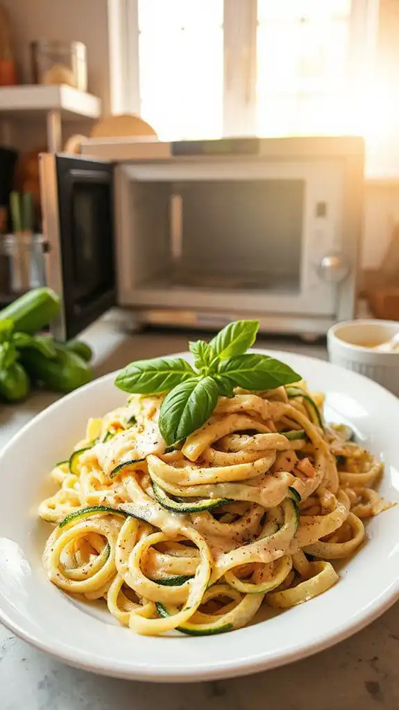 creamy zucchini noodle dish creamy zucchini noodle dish