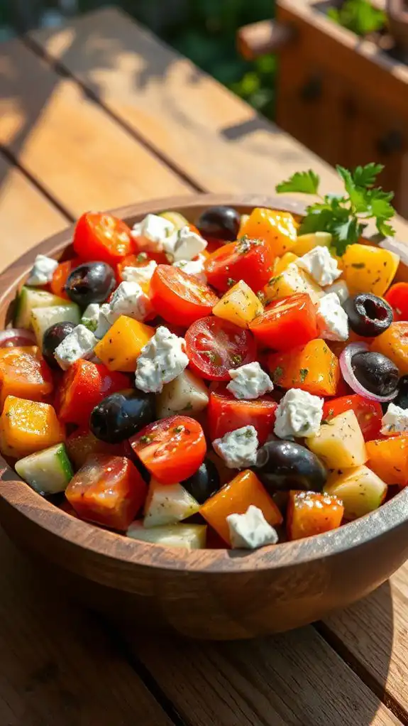 crisp vegetables and feta crisp vegetables and feta