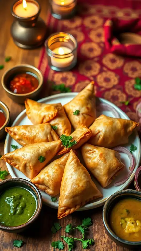 crispy filled pastry triangles