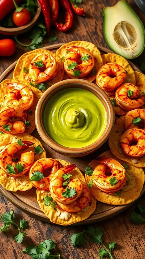 crispy shrimp topped tostadas