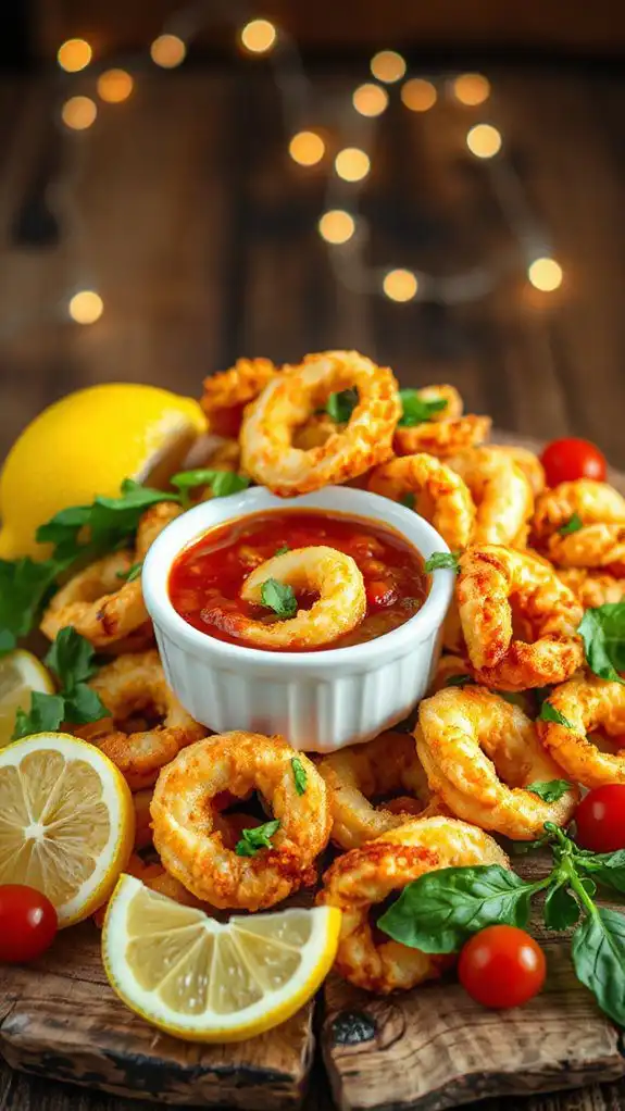 crispy squid with sauce