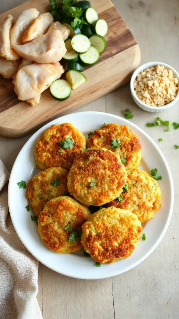 crispy zucchini chicken fritters