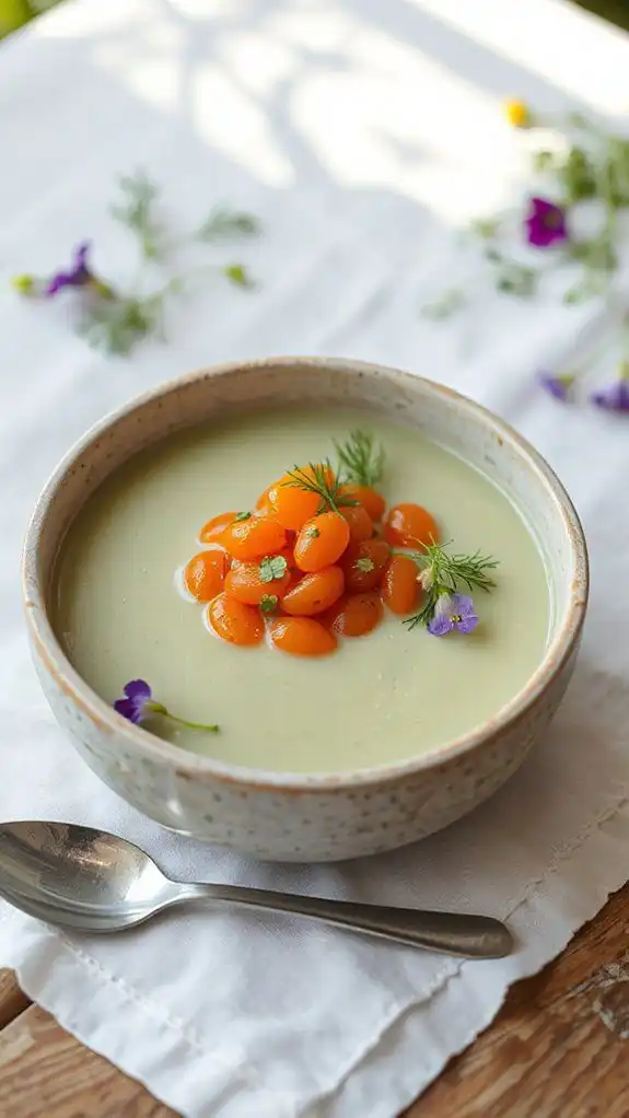 cucumber dill soup with roe