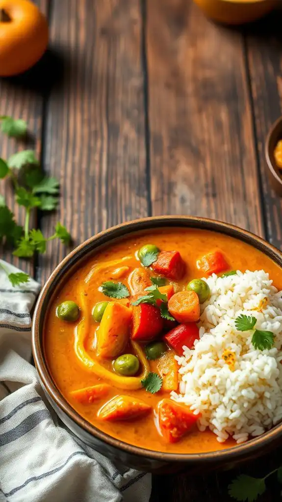 curry and rice meal