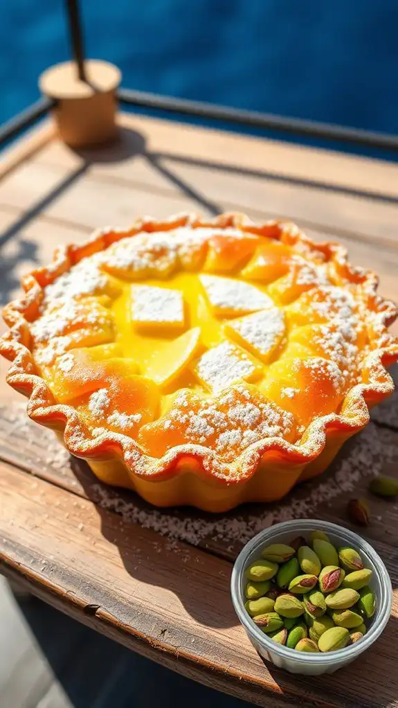 custard filled phyllo pastry dessert
