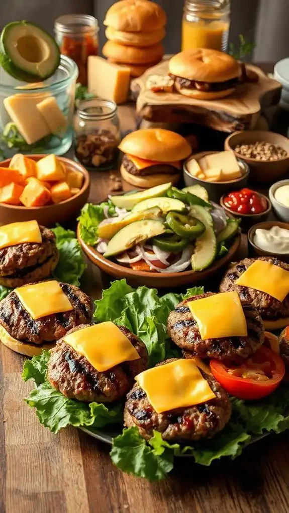 customizable burger making station