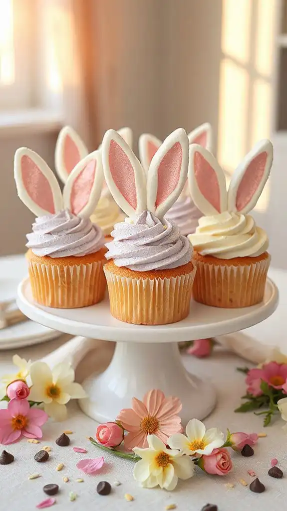 cute cupcakes with bunny ears