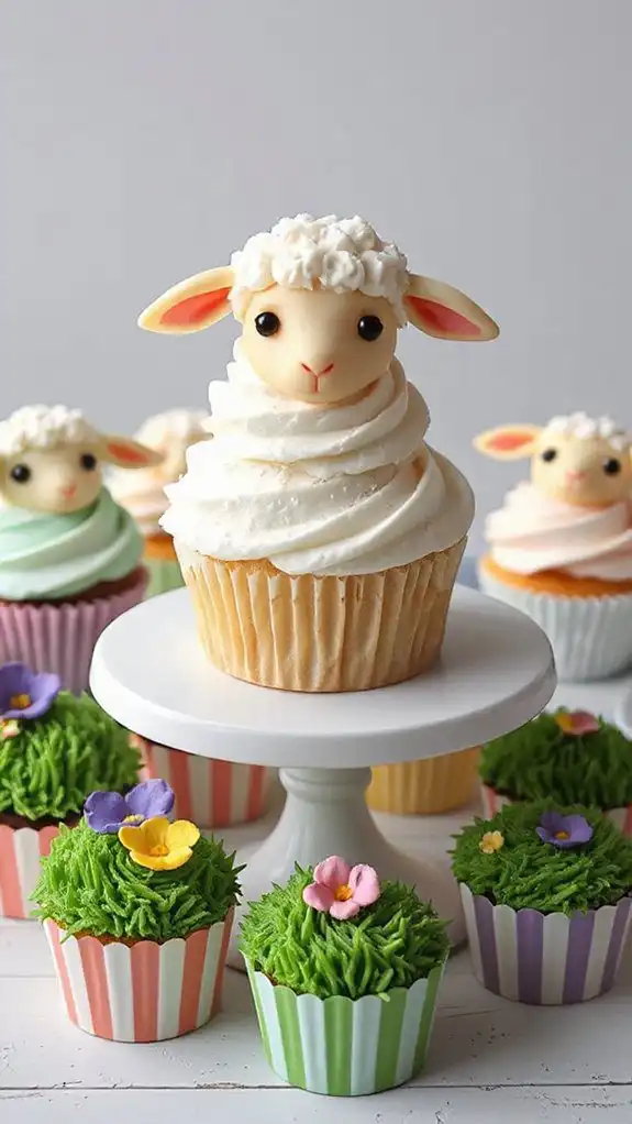cute lamb themed cupcakes cute lamb themed cupcakes