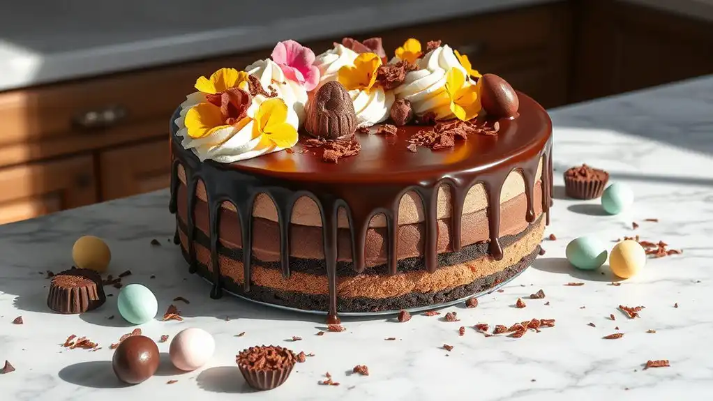 decadent chocolate easter cheesecakes