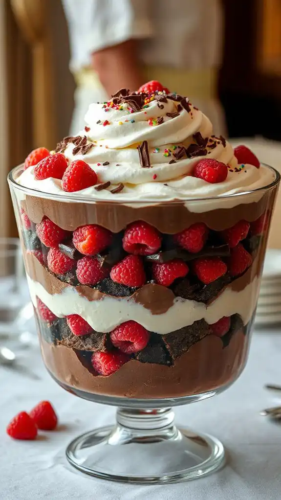 decadent chocolate raspberry dessert