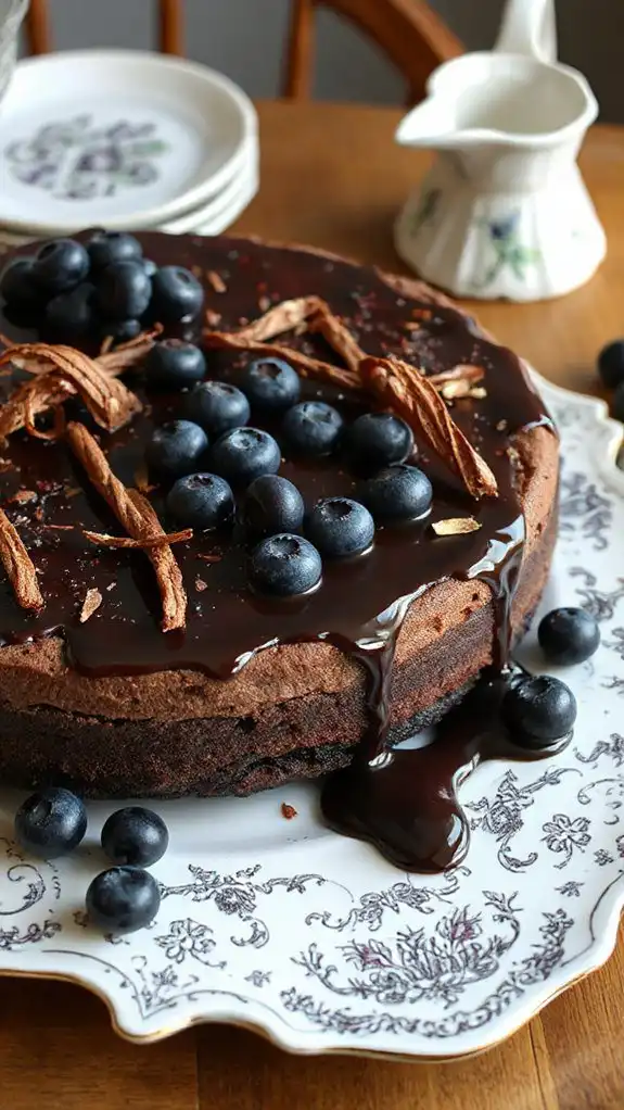 decadent dessert with blueberries decadent dessert with blueberries