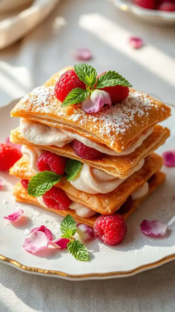 delicate raspberry pastry layers delicate raspberry pastry layers