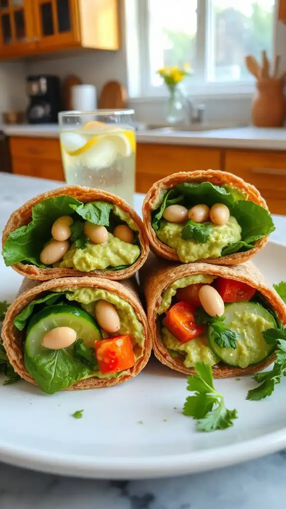 delicious avocado bean wraps