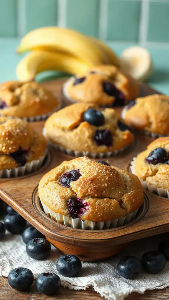 delicious banana blueberry muffins