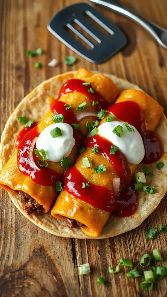 delicious beef cheese enchiladas