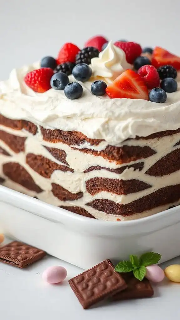 delicious cake with flavors