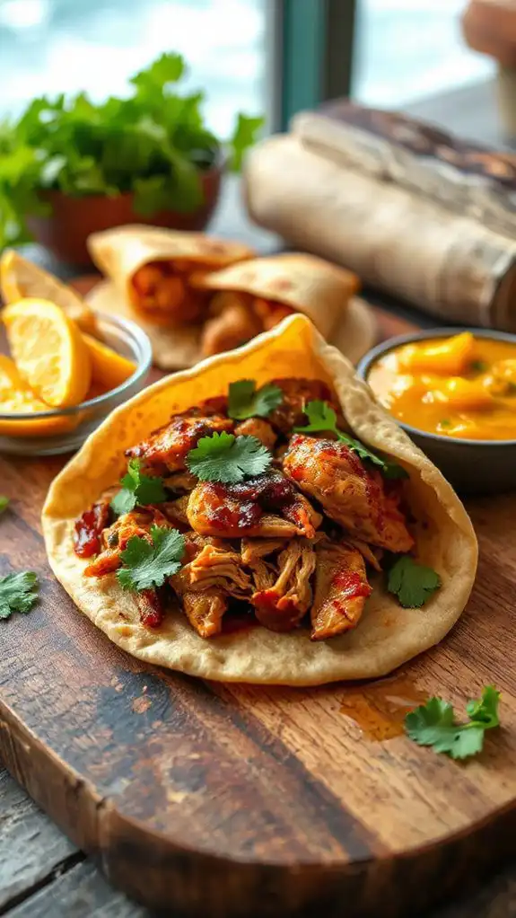 delicious caribbean chicken wrap