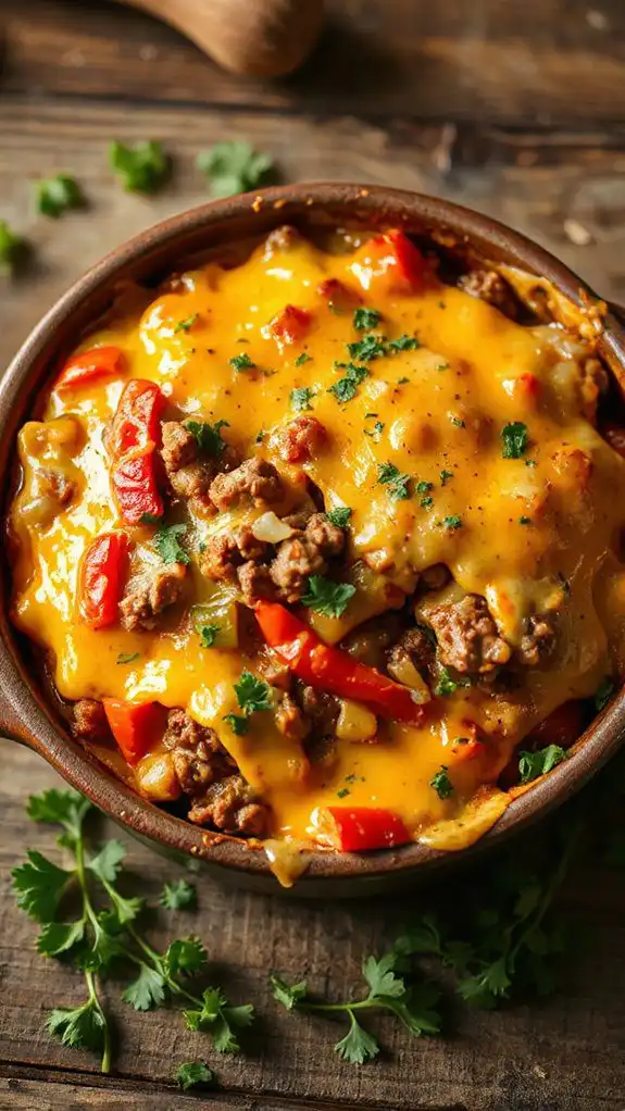 delicious cheesy beef casserole