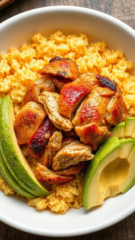 delicious chicken avocado bowl