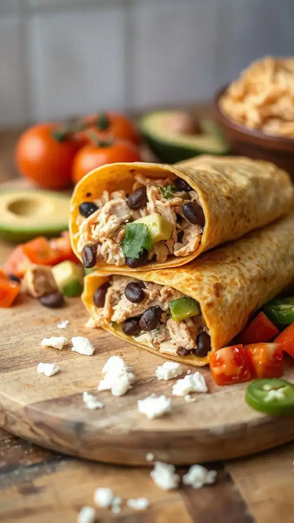delicious chicken black bean burritos