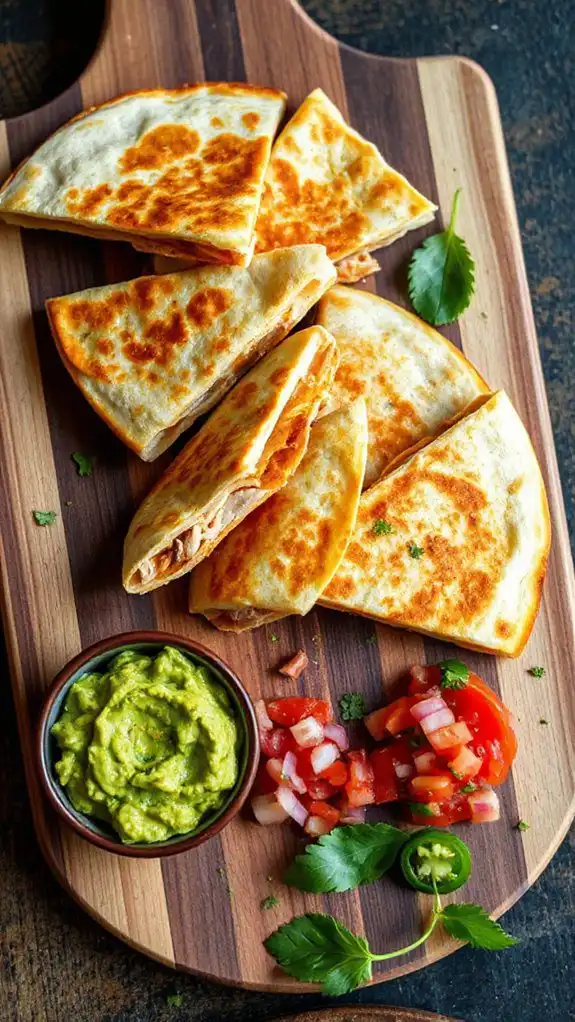 delicious chicken filled quesadillas