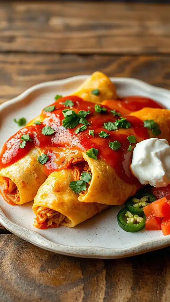 delicious chicken filled tortillas