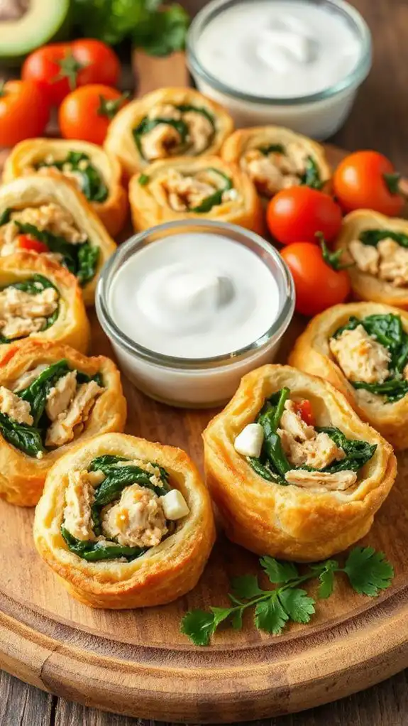 delicious chicken spinach rolls