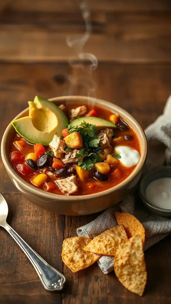 delicious chicken taco soup