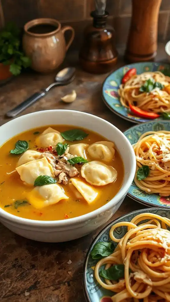 delicious chicken tortellini soup